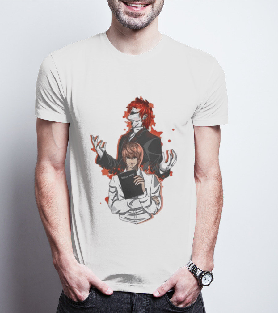 Light Yagami Raito And Ryuk Holding Death Note Anime T-Shirt