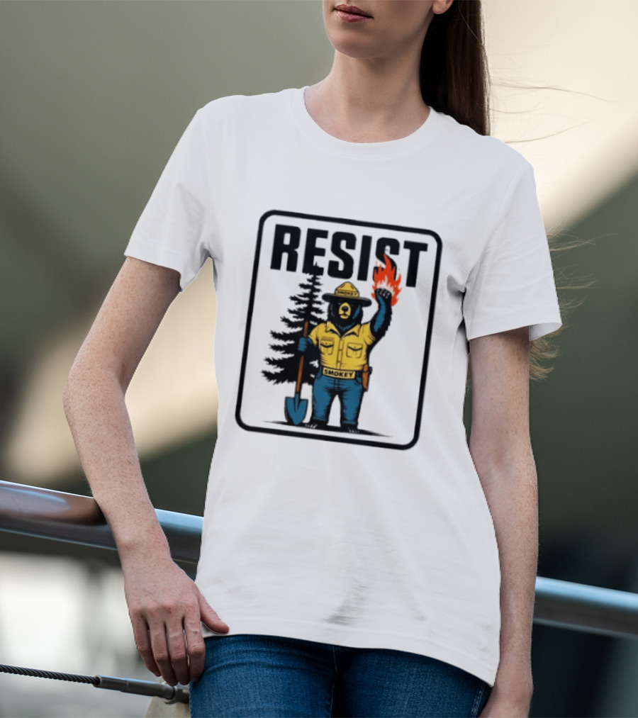 Resist Smokey Fire Prevention Bear California Forest T-Shirt