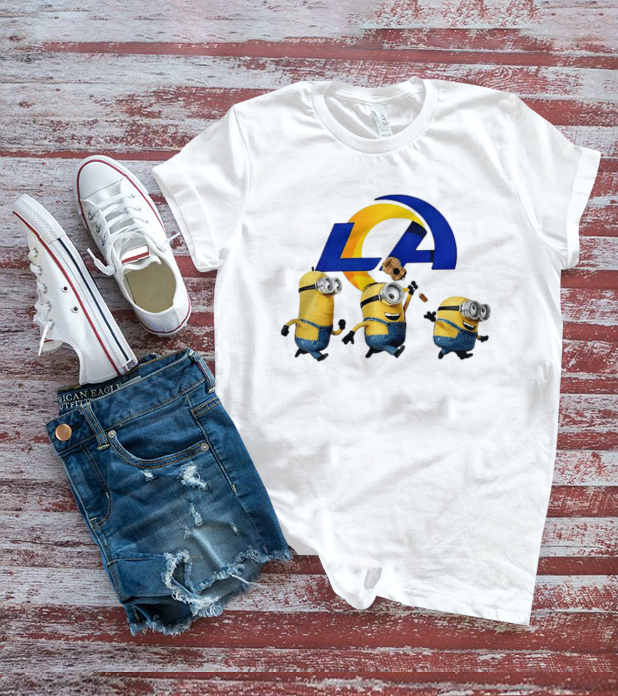 Minions LA Rams Football Team Crossover Fun T-Shirt