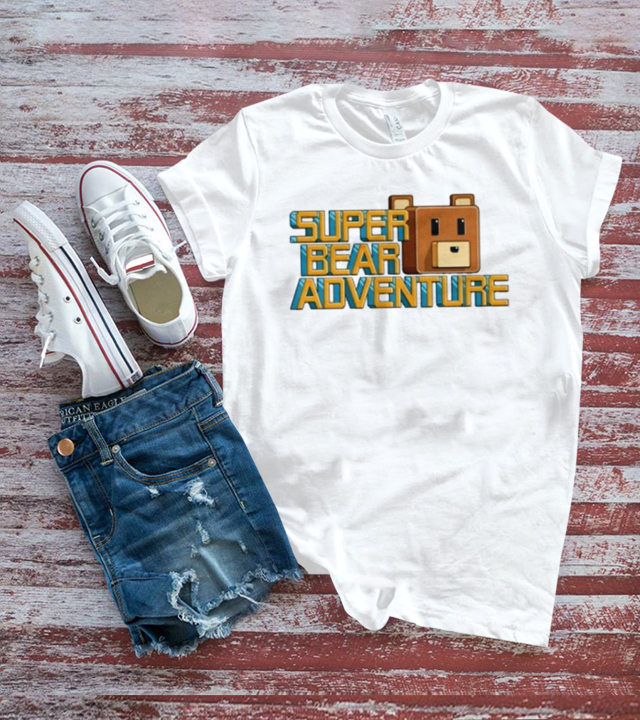 Super Bear Adventure Pixel Art Bear Face T-Shirt