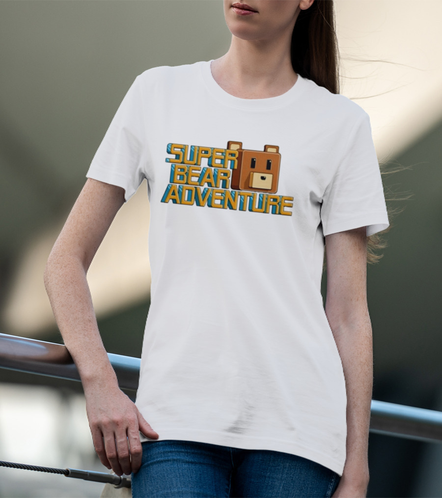 Super Bear Adventure Pixel Art Bear Face T-Shirt