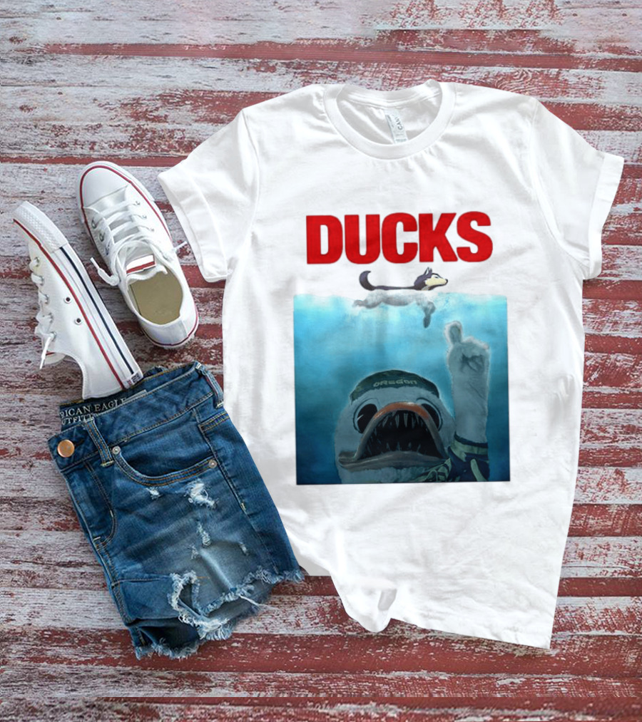 Oregon Ducks Jaws Parody With Washington Huskies Rivalry T-Shirt