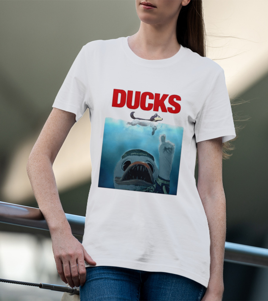 Oregon Ducks Jaws Parody With Washington Huskies Rivalry T-Shirt