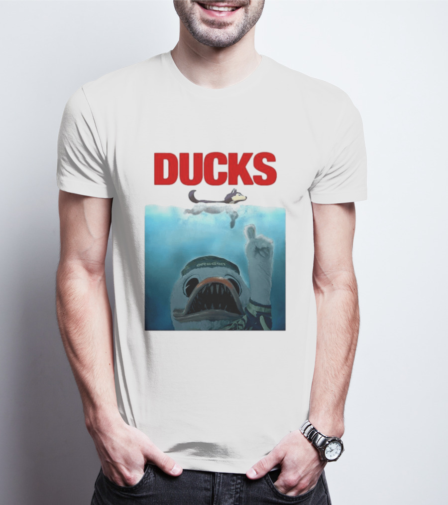 Oregon Ducks Jaws Parody With Washington Huskies Rivalry T-Shirt
