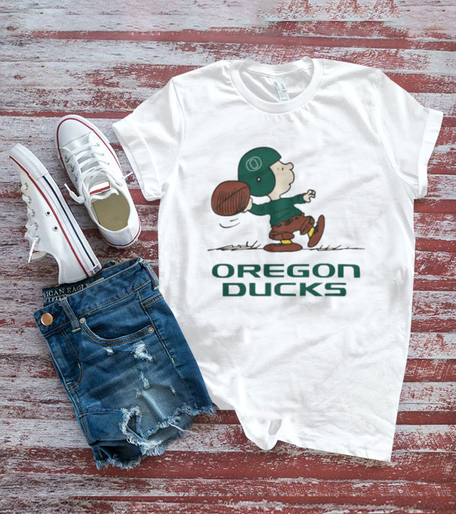 Peanuts Charlie Brown Oregon Ducks Football Quarterback T-Shirt