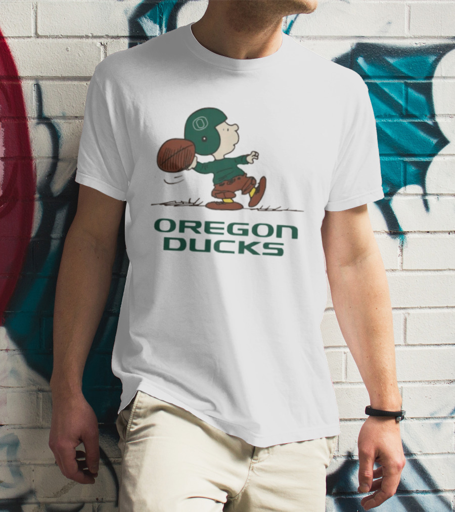 Peanuts Charlie Brown Oregon Ducks Football Quarterback T-Shirt