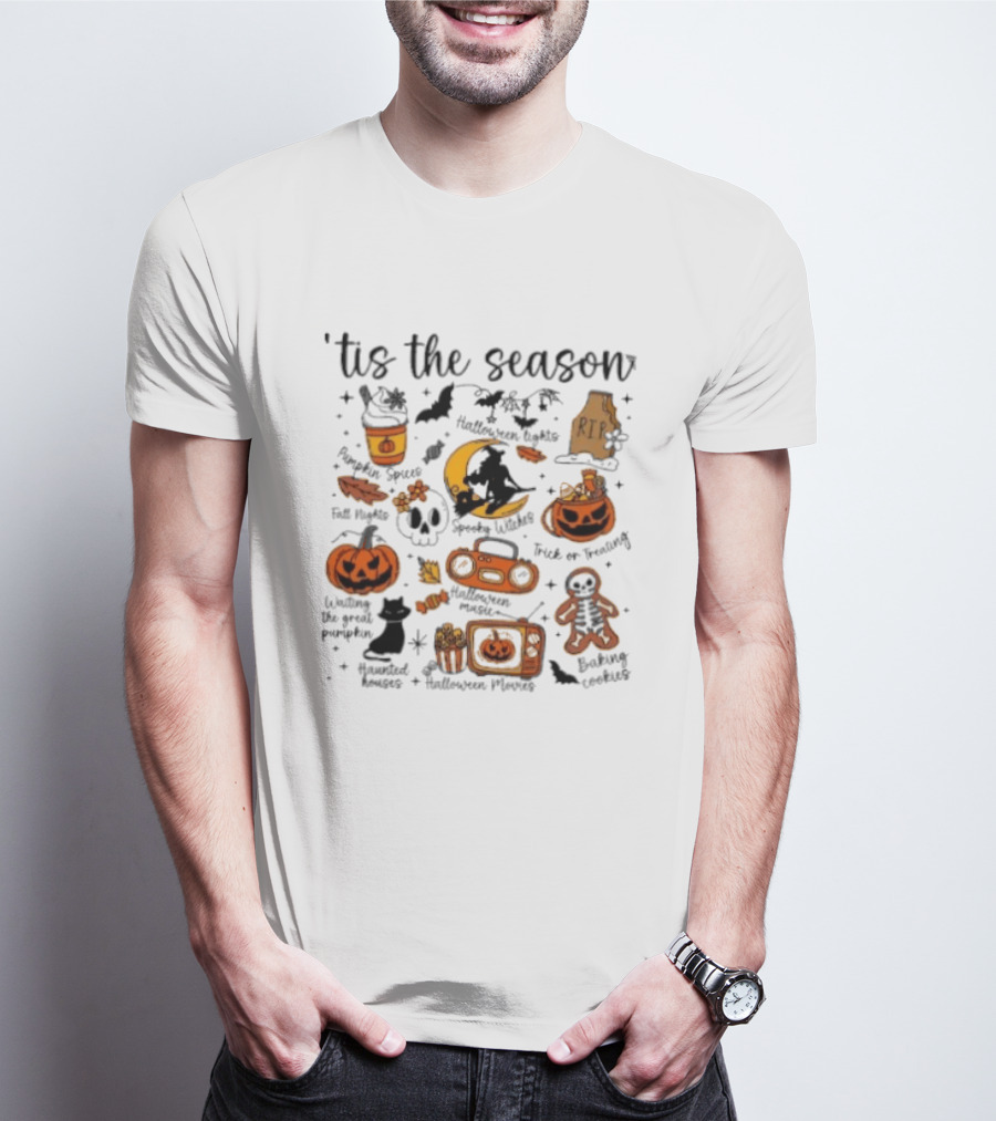 Tis The Season Pumpkin Spices Spooky Witches Halloween Trick Or Treat T-Shirt