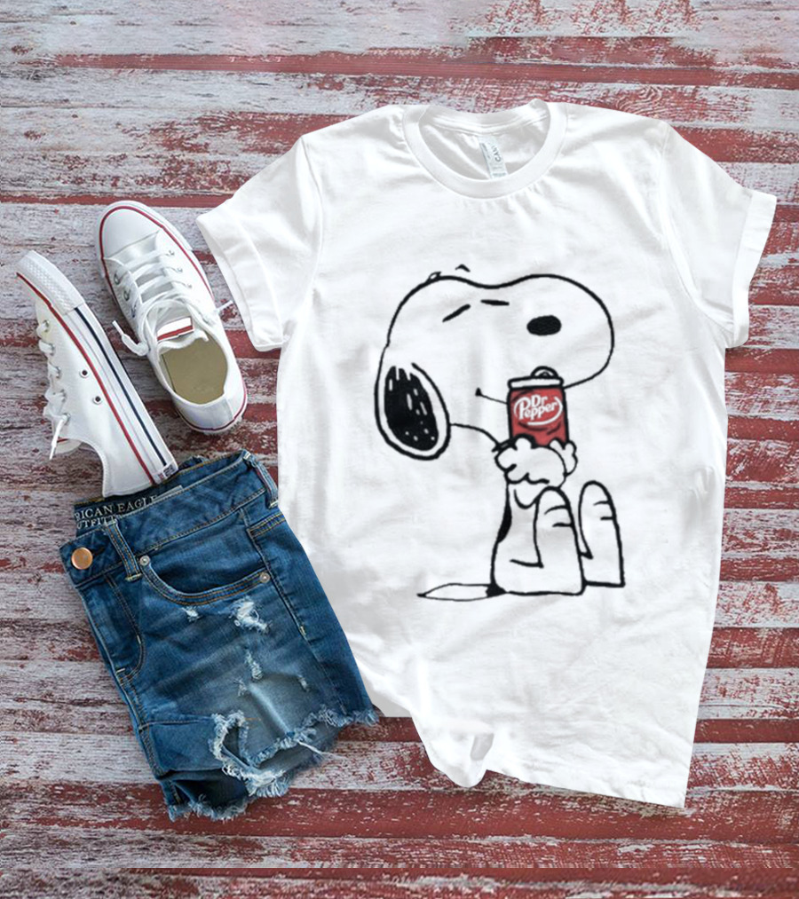 Snoopy Hugging Dr Pepper Can T-Shirt