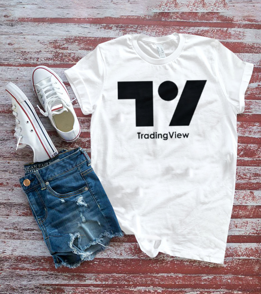 TradingView Bold Minimalist Block Monochrome T-Shirt