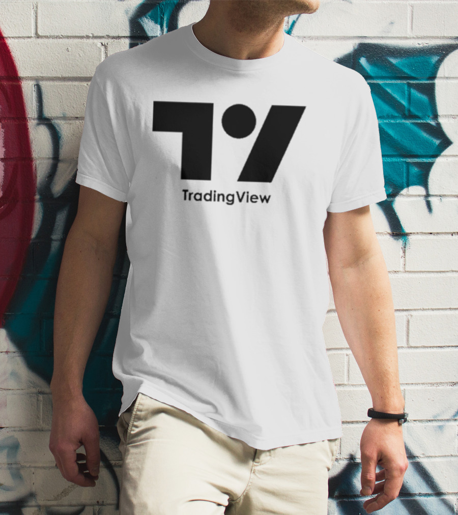 TradingView Bold Minimalist Block Monochrome T-Shirt