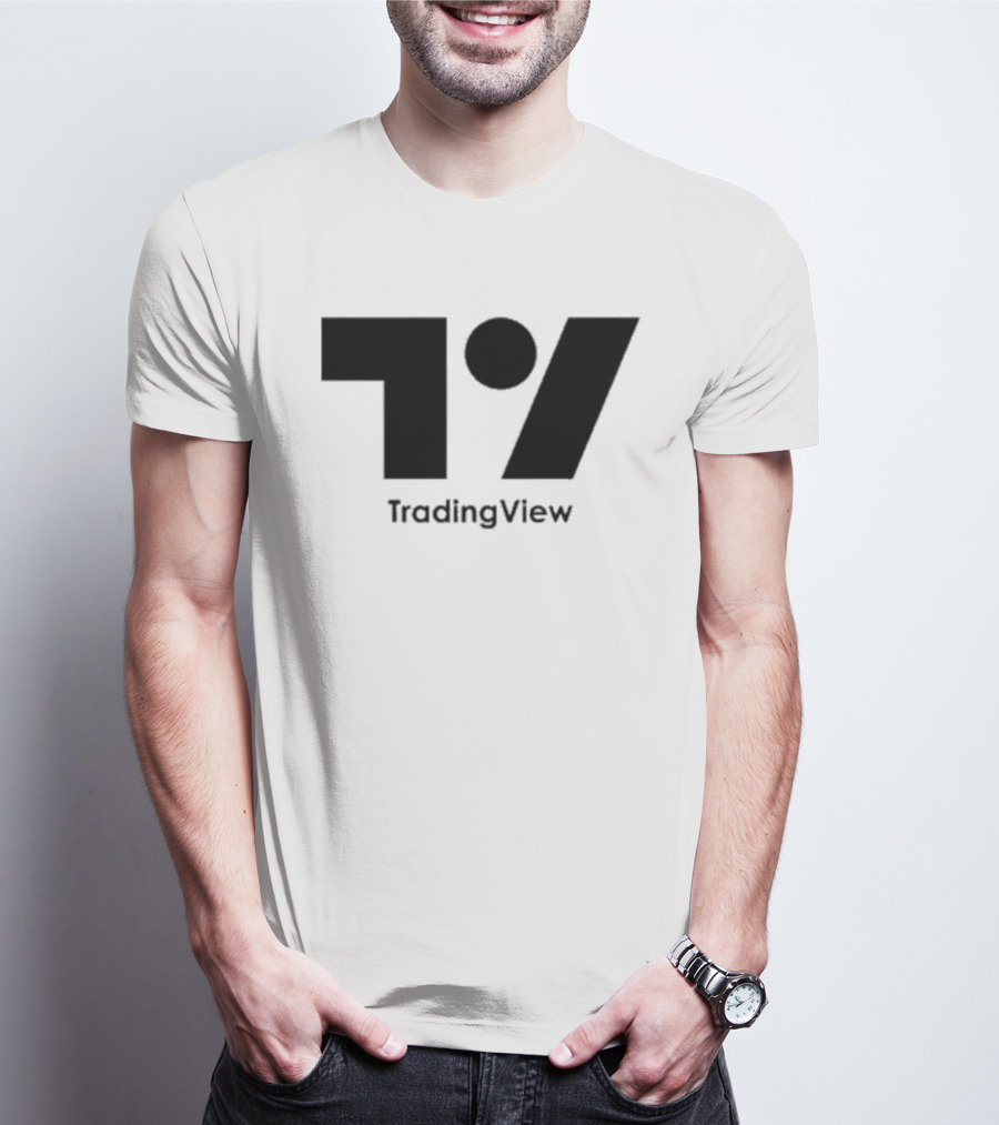 TradingView Bold Minimalist Block Monochrome T-Shirt