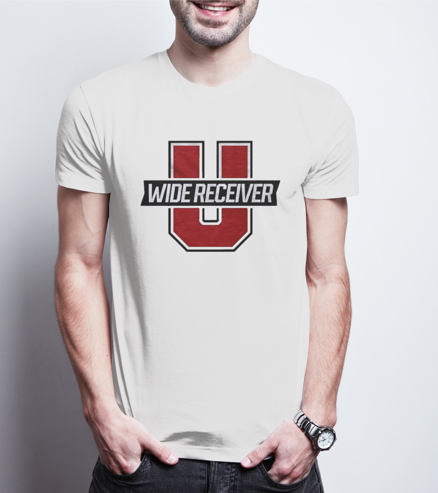 Wide Receiver U Team Red Black Block Lettering T-Shirt