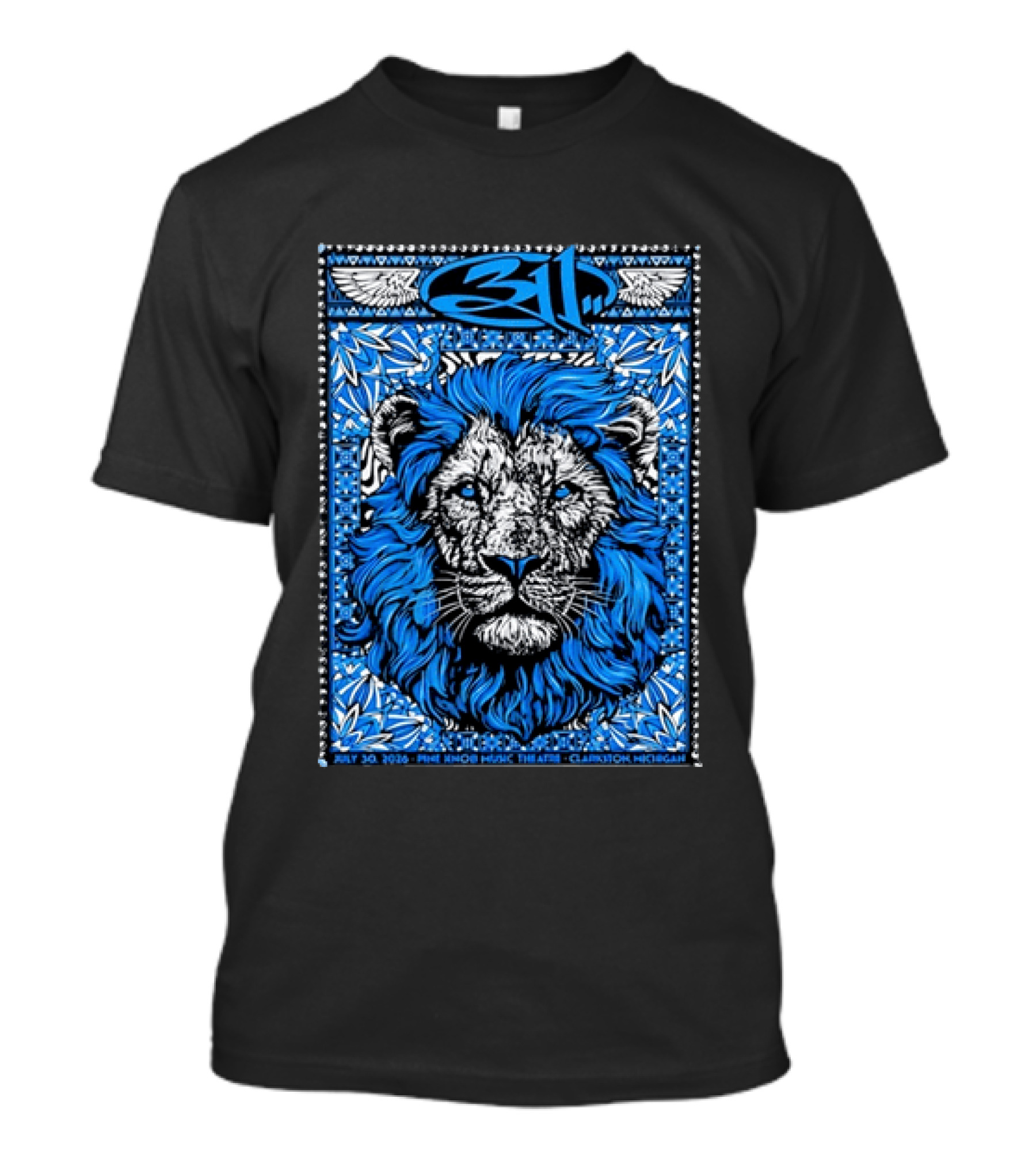 311 Live At Pine Knob Music Theatre July 30 2026 Lion Artwork Clarkson Michigan T-Shirt