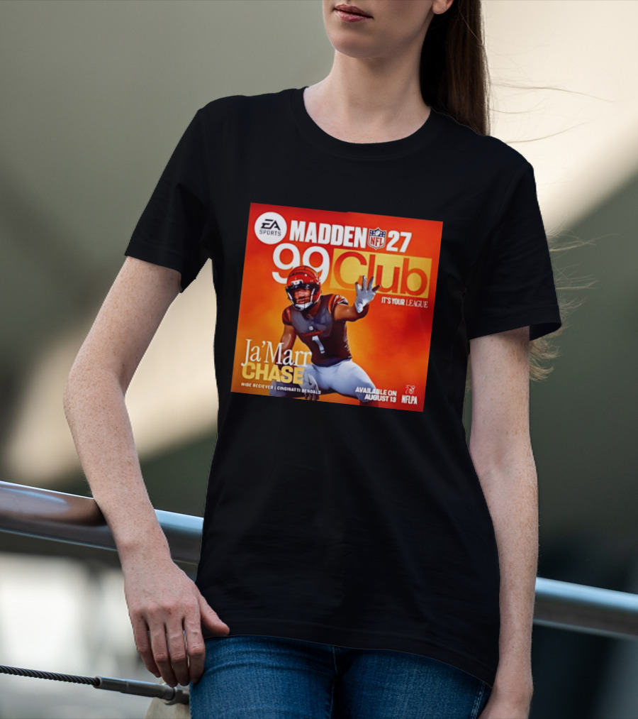 Ja'Marr Chase Cincinnati Bengals EA Sports Madden 27 99 Club NFLPA Available August 13 T-Shirt