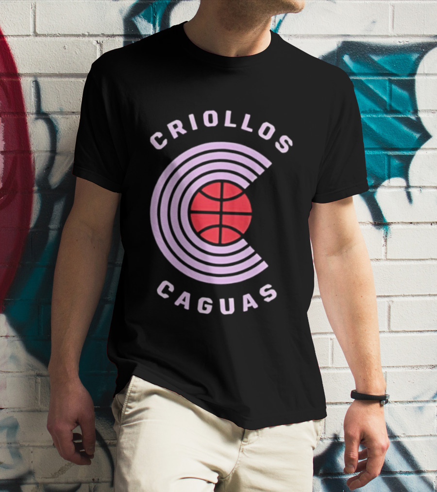 Criollos De Caguas Basketball Team Retro Style Logo Sports T-Shirt