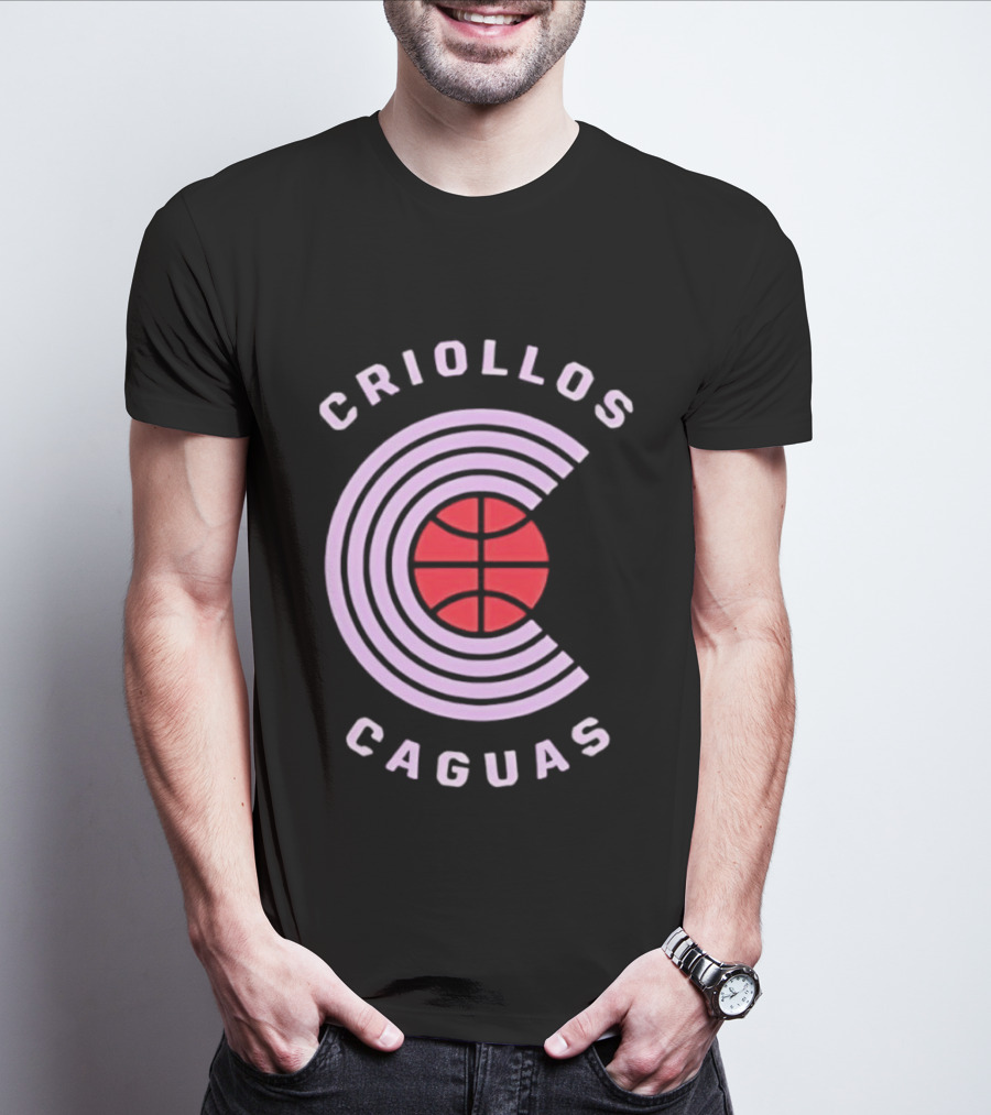 Criollos De Caguas Basketball Team Retro Style Logo Sports T-Shirt
