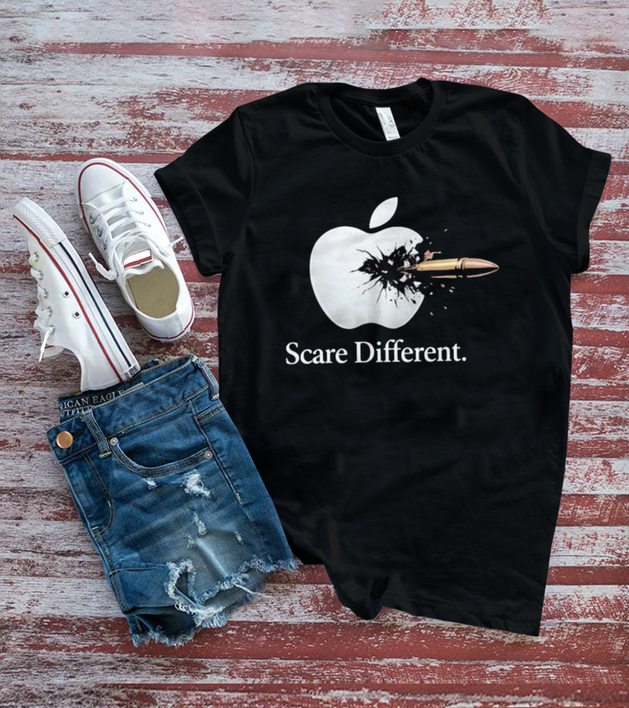 Scare Different Apple Bullet Hole Explosion T-Shirt