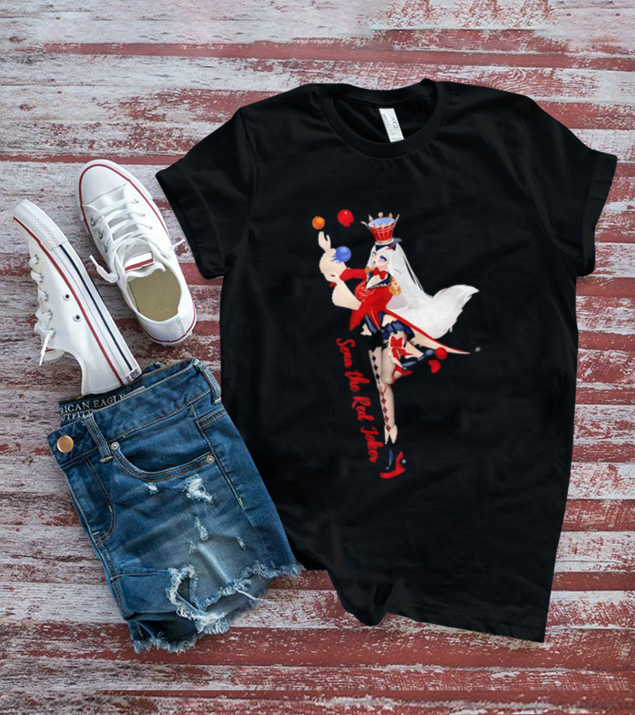 Sena The Red Joker Anime Jester Character With Crown And Juggling Balls T-Shirt