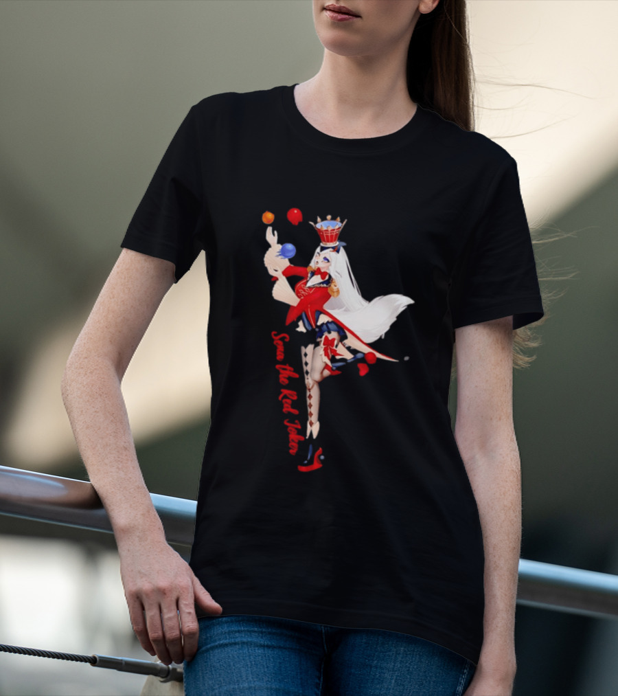 Sena The Red Joker Anime Jester Character With Crown And Juggling Balls T-Shirt
