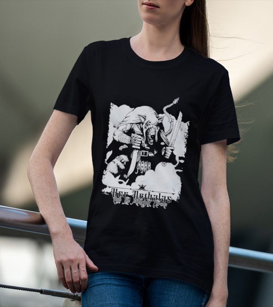 Ker Nethalas Into The Midnight Throne Rat Warrior Sword And Dagger Creature T-Shirt