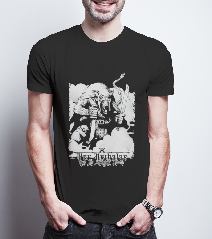 Ker Nethalas Into The Midnight Throne Rat Warrior Sword And Dagger Creature T-Shirt