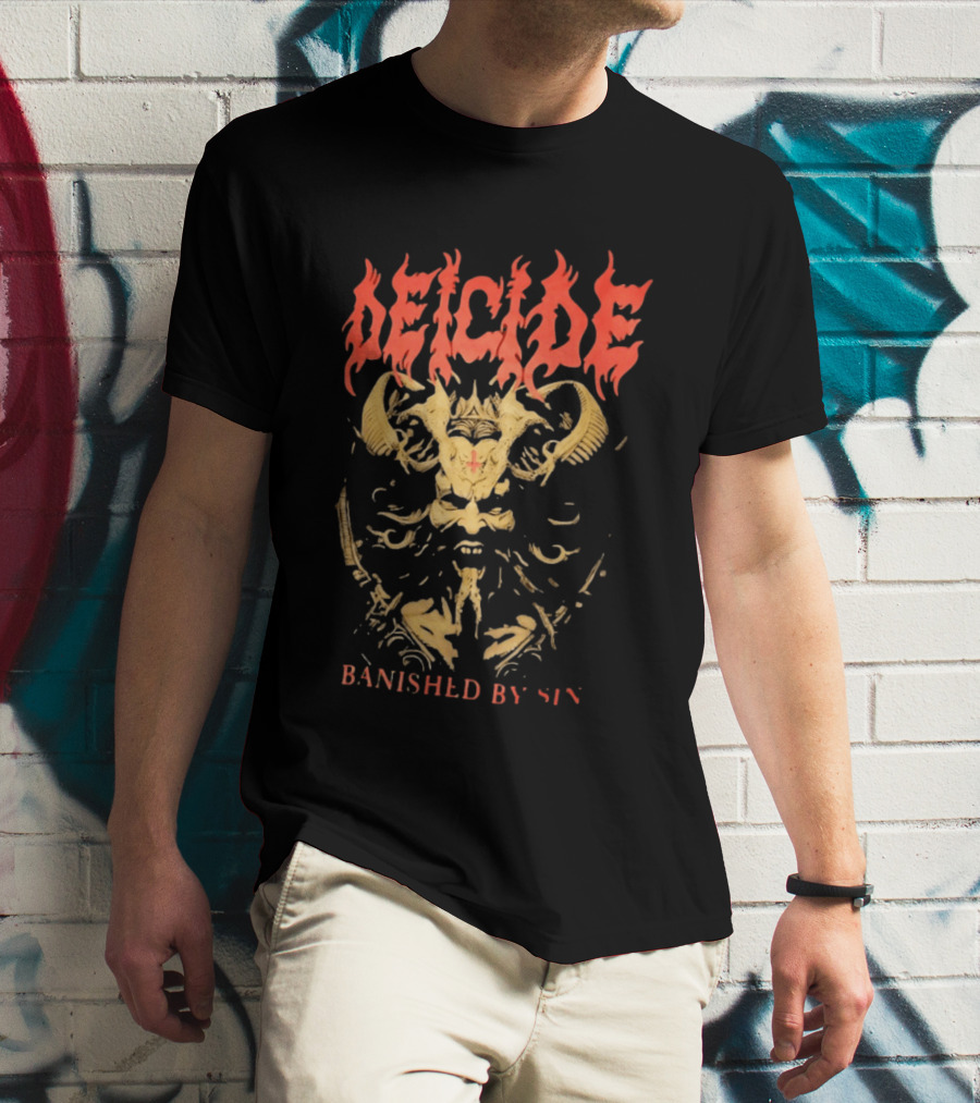 Deicide Banished By Sin Skull And Horns Death Metal T-Shirt