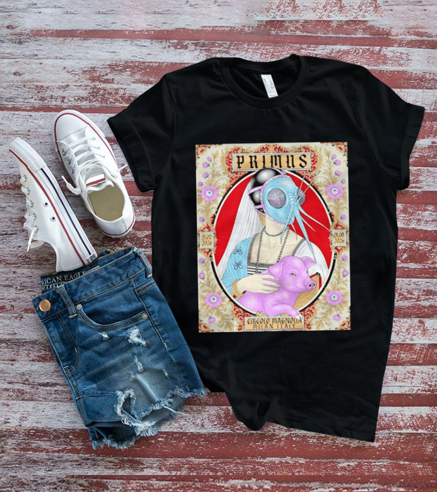 Primus Circolo Magnolia Milan Italy July August 2026 Concert Floral T-Shirt