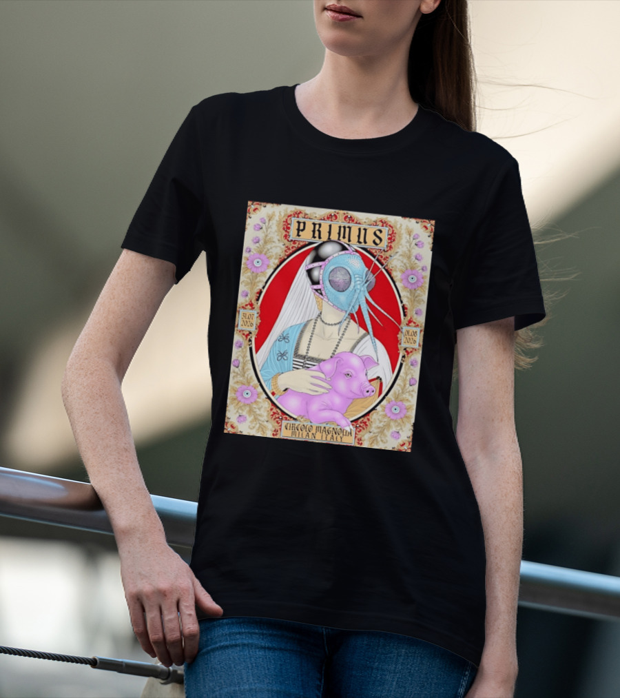 Primus Circolo Magnolia Milan Italy July August 2026 Concert Floral T-Shirt