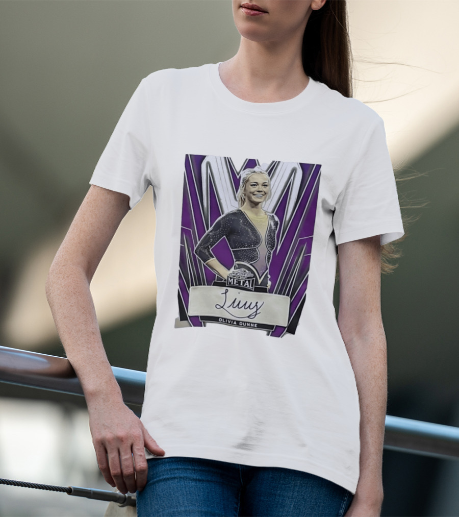 Leaf Metal Olivia Dunne Livvy Autograph Card T-Shirt