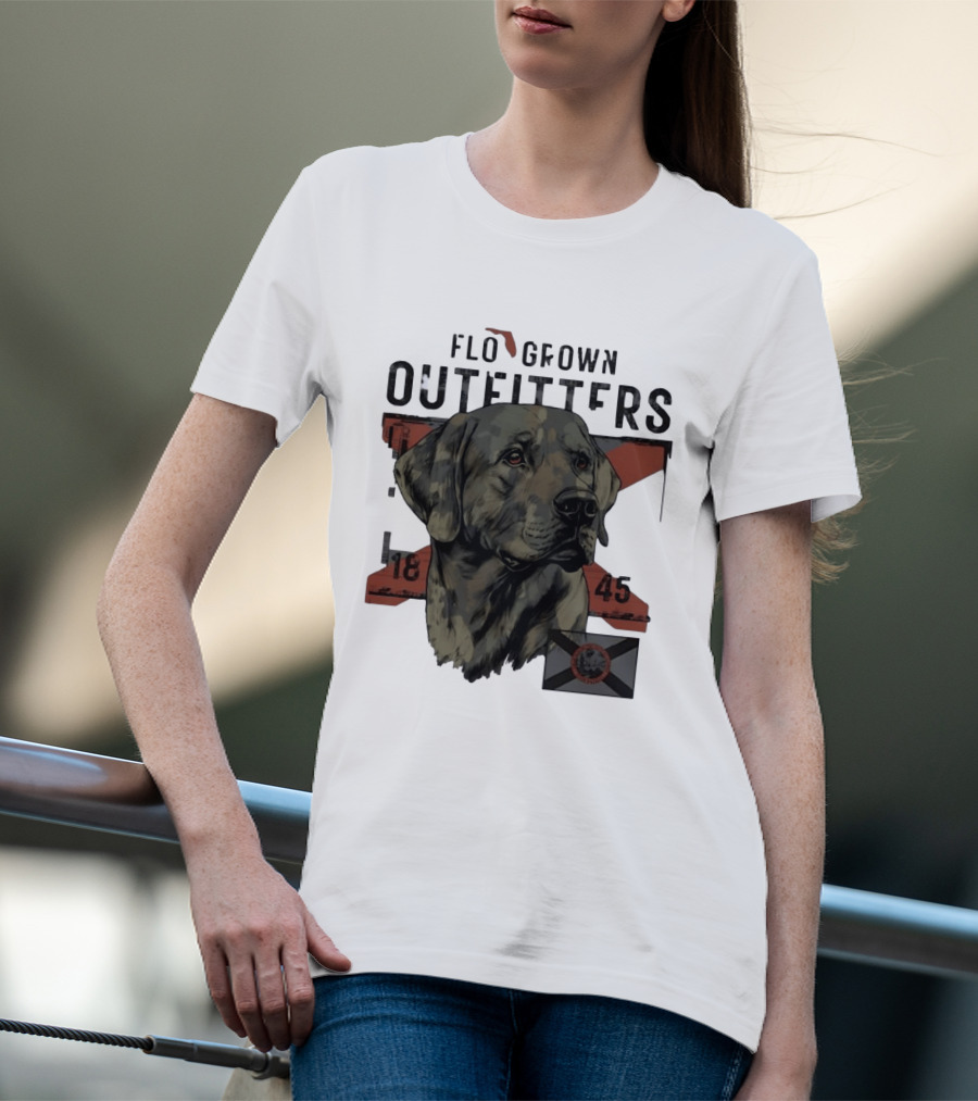 Flo Grown Outfitters Labrador Retriever Florida 1845 Seal T-Shirt