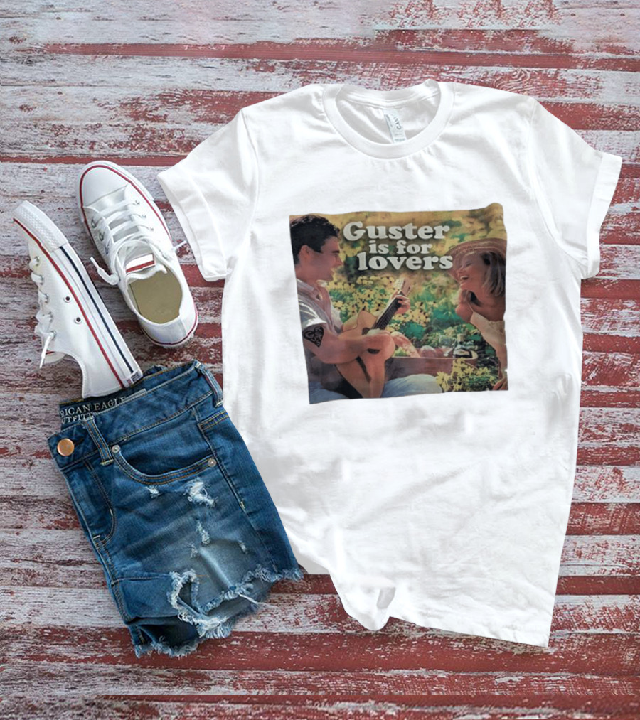 Guster Is For Lovers Romantic Picnic Scene With Guitar And Smiling Couple T-Shirt