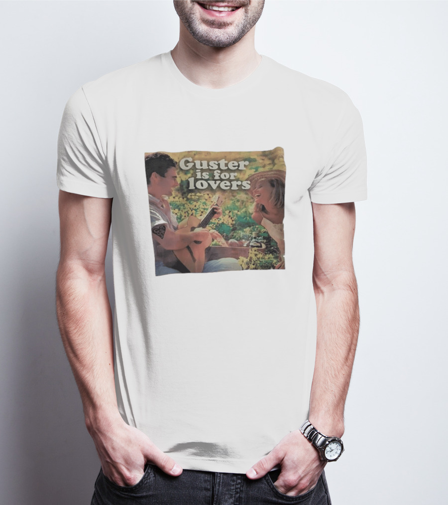 Guster Is For Lovers Romantic Picnic Scene With Guitar And Smiling Couple T-Shirt