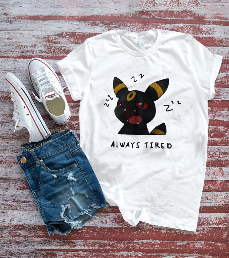 Umbreon Always Tired With ZZZs And Open Mouth Pokémon T-Shirt