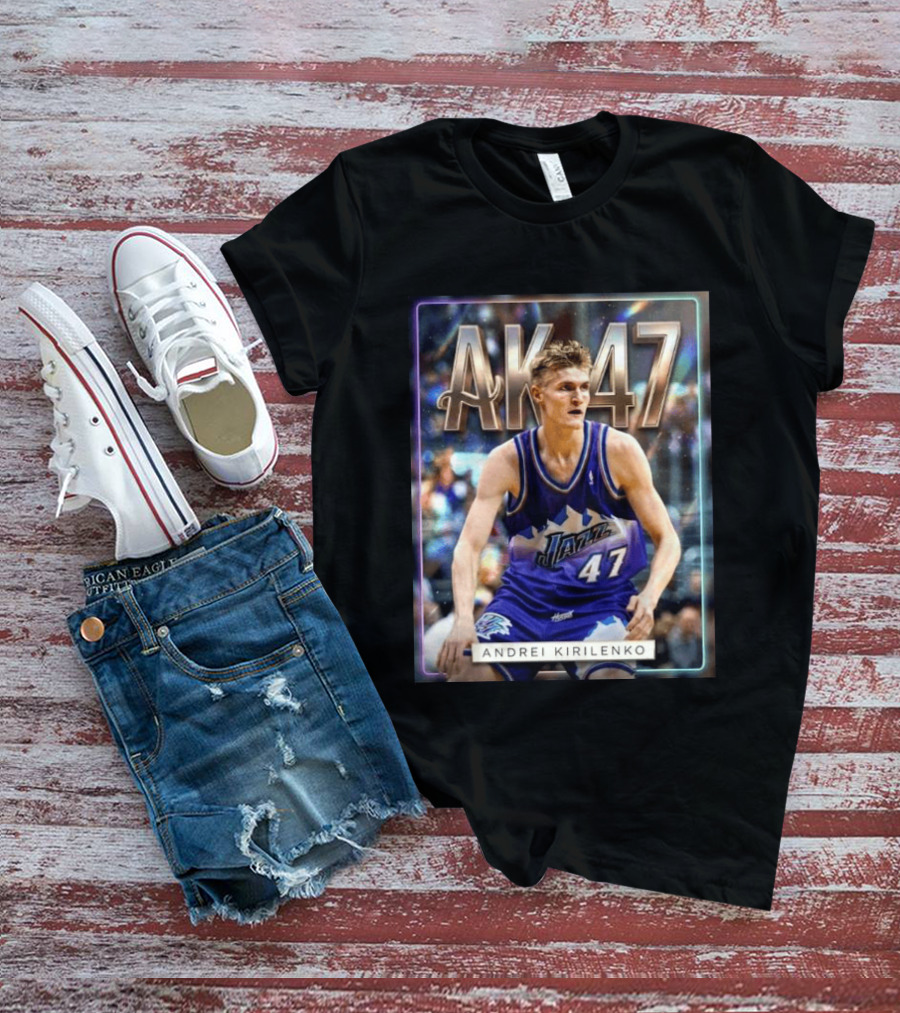AK 47 Andrei Kirilenko Utah Jazz NBA Basketball Legends T-Shirt