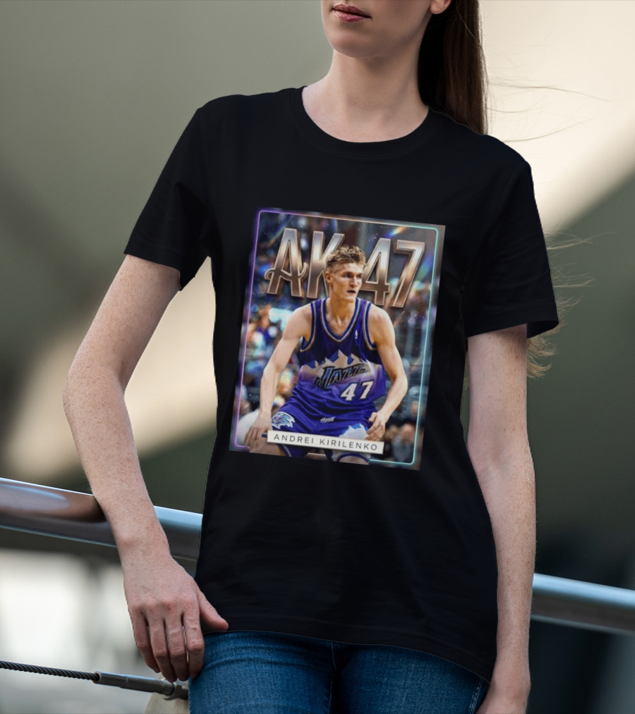AK 47 Andrei Kirilenko Utah Jazz NBA Basketball Legends T-Shirt