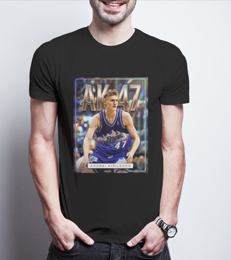 AK 47 Andrei Kirilenko Utah Jazz NBA Basketball Legends T-Shirt