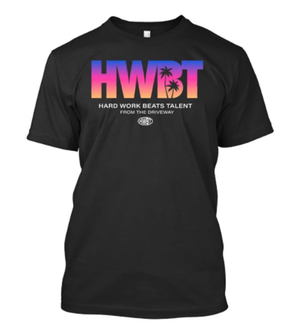 Hwbt Store Miami Sunset Hard Work Beats Talent Oversized T-Shirt