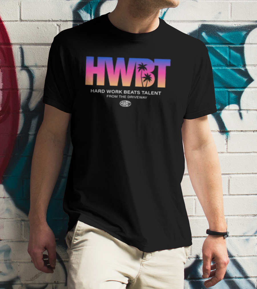 Hwbt Store Miami Sunset Hard Work Beats Talent Oversized T-Shirt