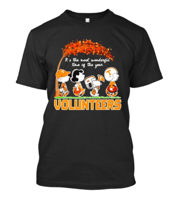 Peanuts Characters Tennessee Volunteers It's The Most Wonderful Time Of The Year T-Shirt