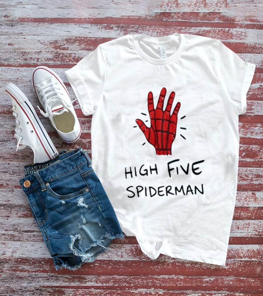 High Five Spiderman Marvel Superhero Comic Book T-Shirt
