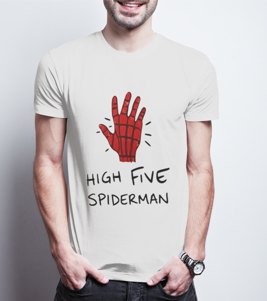 High Five Spiderman Marvel Superhero Comic Book T-Shirt