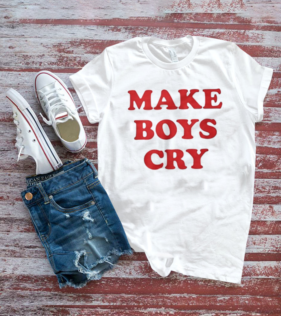 Make Boys Cry Aesthetic Y2K Trendy Red T-Shirt