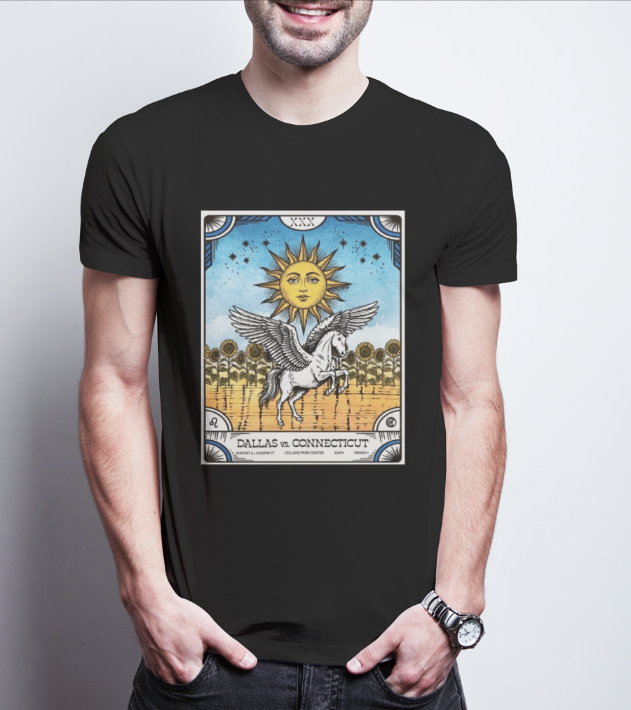 Dallas Vs Connecticut August 2 6pm CT College Park Center ESPN Disney Sunflower Pegasus Sun T-Shirt
