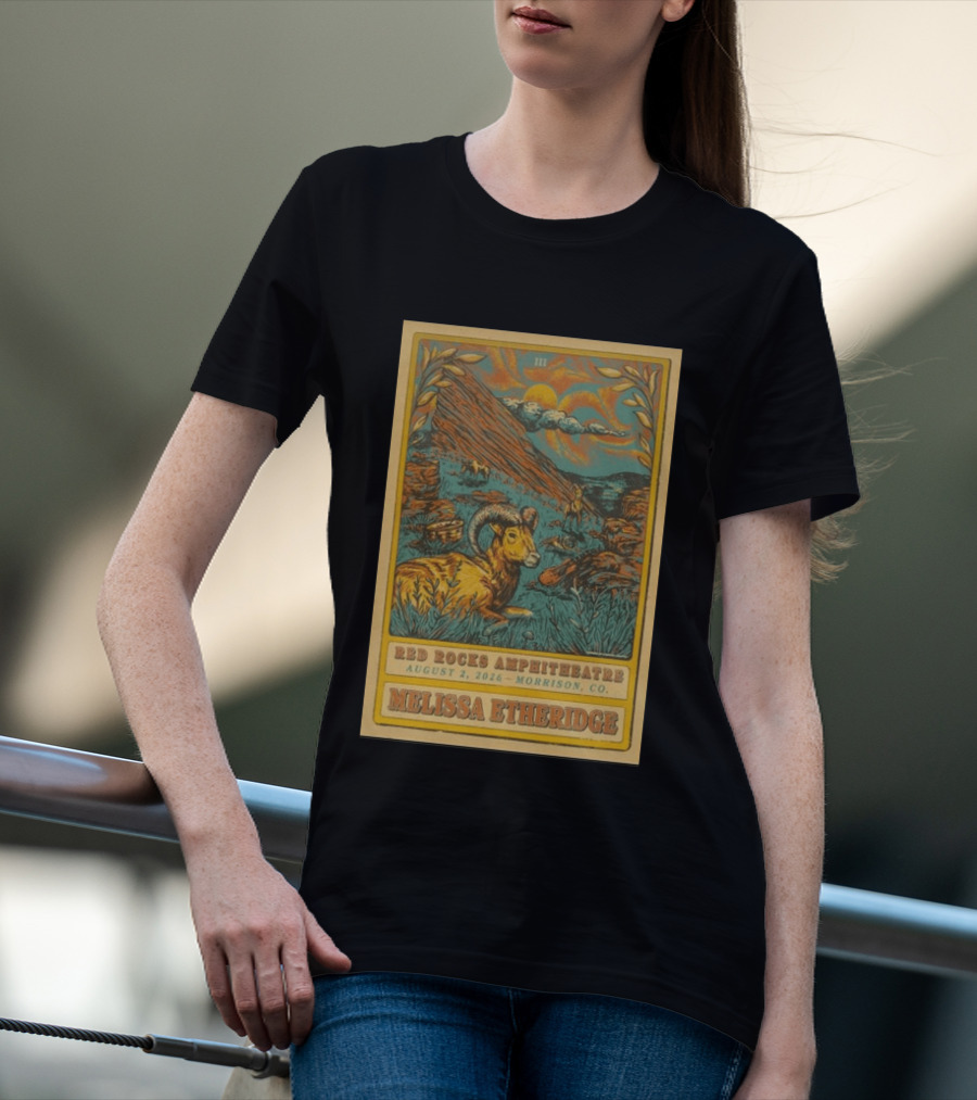 Melissa Etheridge Red Rocks Amphitheatre Morrison CO August 2 2026 T-Shirt