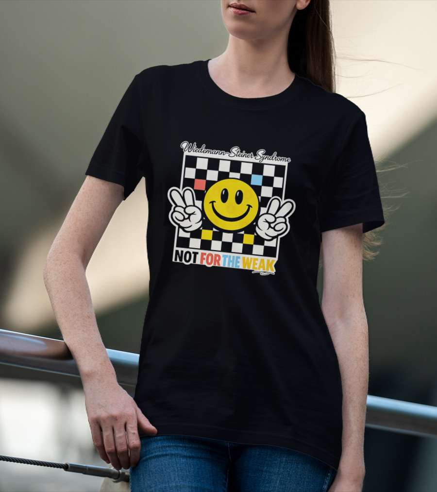 Wiedemann Steiner Syndrome Smiley Face Not For The Weak Checkerboard T-Shirt