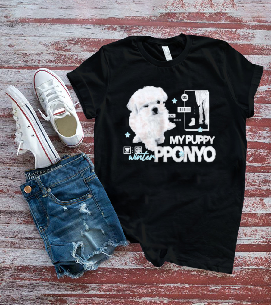 Winter Aespa My Puppy Pponyo KMJ Cute Dog T-Shirt