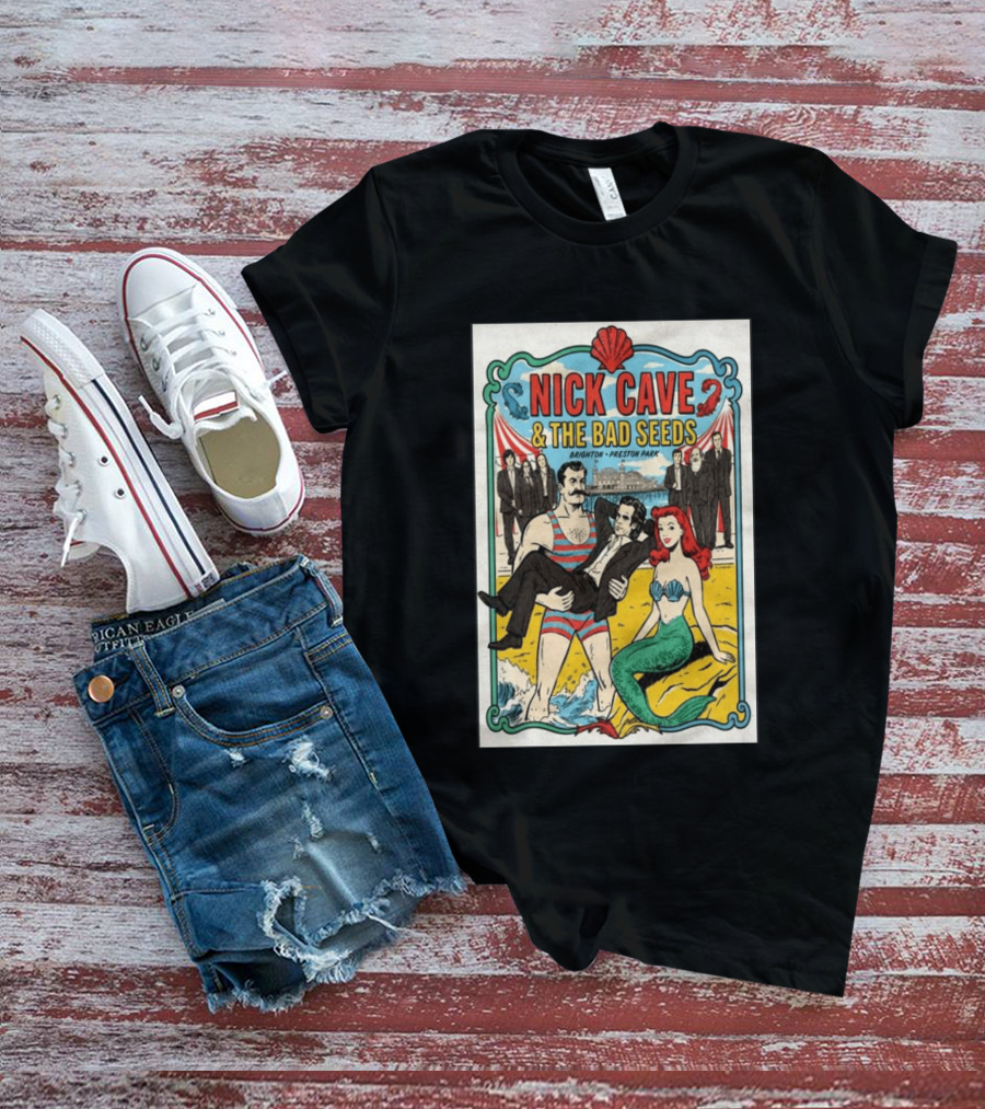 Nick Cave And The Bad Seeds Brighton Preston Park Mermaid T-Shirt