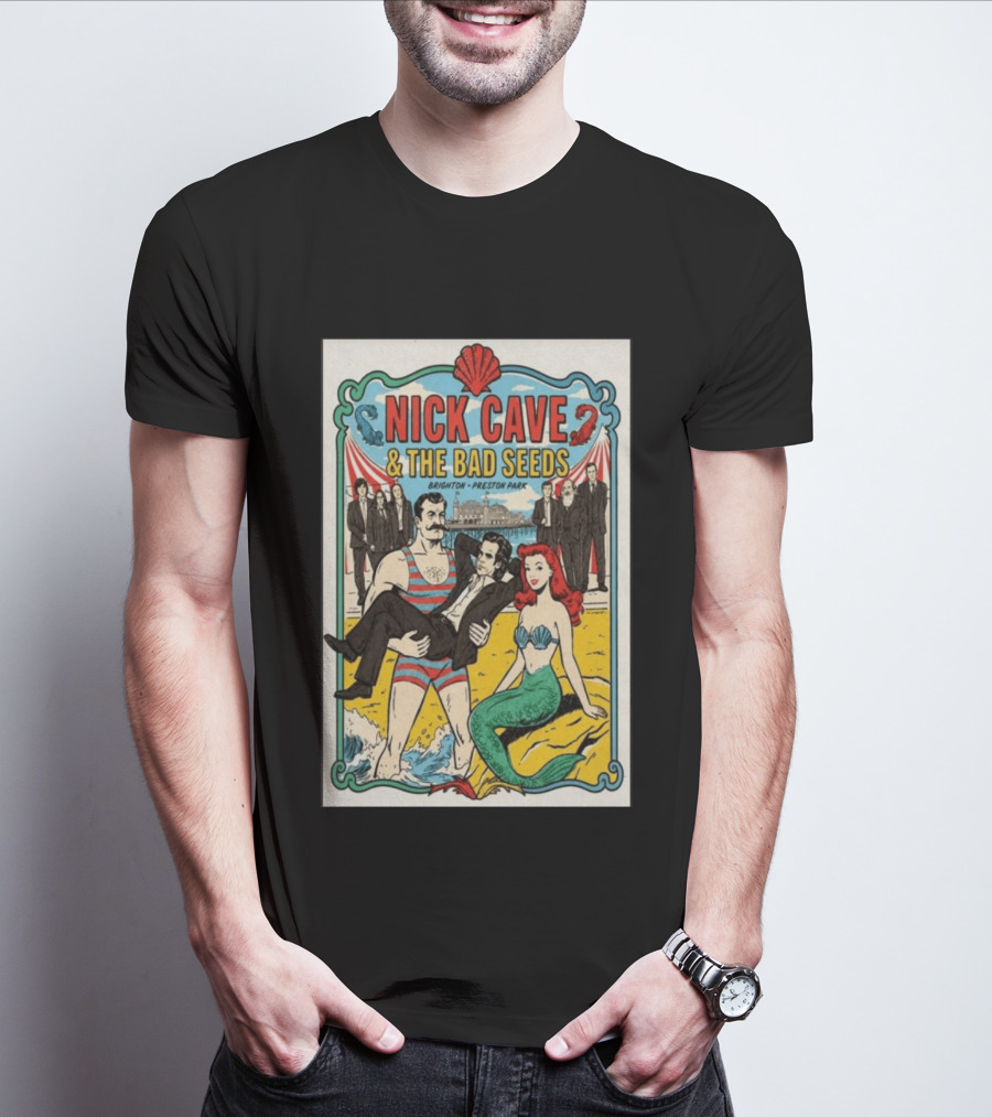 Nick Cave And The Bad Seeds Brighton Preston Park Mermaid T-Shirt