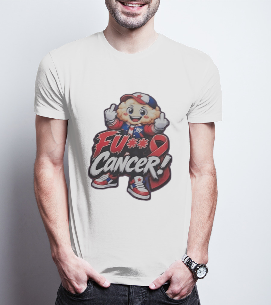 Fu Cancer BP Kid With Awareness Ribbon Support T-Shirt