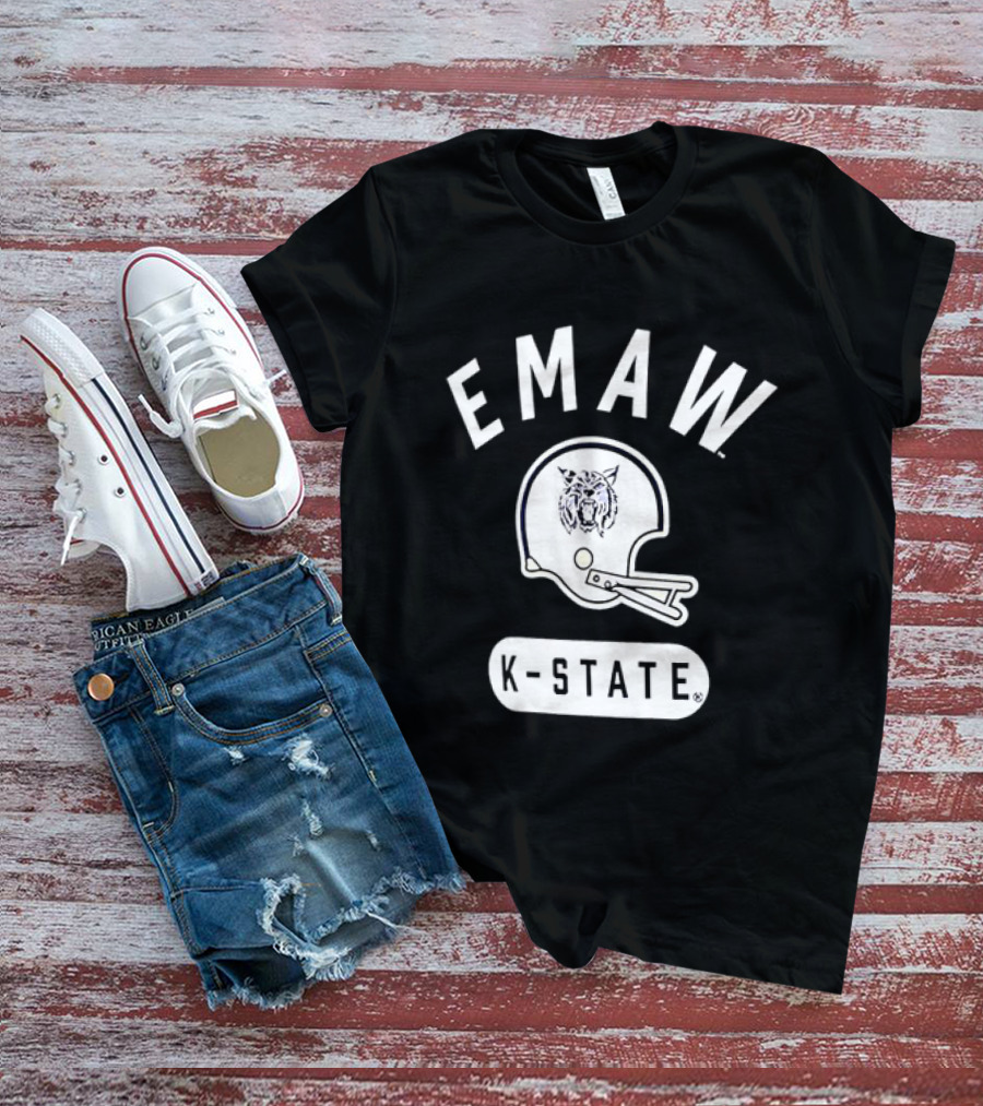 EMAW K State Wildcats Football Helmet Kansas State University T-Shirt